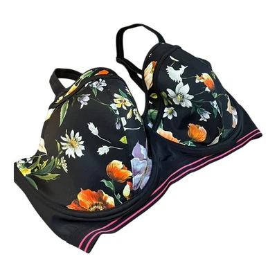 Traje de baño floral Freya para mujer Top 36H negro jardín fiesta Foto 1 de 4