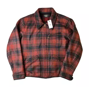 RRL Double RL Red Plaid Zip Fleece 1940s Sport Weist Jacket Mens Large L NEW NWT - Picture 1 of 11