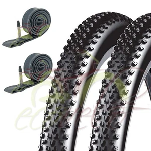 2 COPERTONI 27.5 X 2.10 (54-584) + 2 CAMERE MTB BICI BICICLETTA NERO PNEUMATICI - Foto 1 di 2