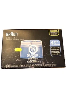 BRAUN Clean & Renew Shaver Cartridges 4 Pack NEW SEALED IN BOX Refill Replacemt - Picture 1 of 2