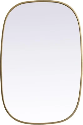 Elegante Iluminación Espejo Baño Ovalado 24" x 36" Latón Brynn Moderno Foto 1 de 2