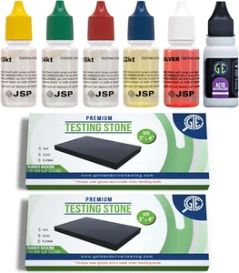Kit Valutazione Tester Gioielli Oro Argento 10K 14K 18K 22K 24K Test Prezioso - Foto 1 di 12
