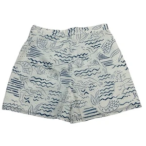 Kenzo Jupe Short Womens US 6 Midi Wave Mermaid White Eyelet Detail Vacation - Picture 1 of 8