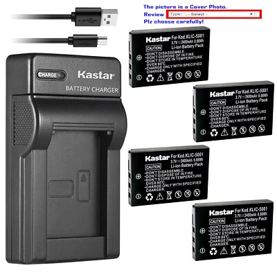 Cargador delgado de batería Kastar para cámara Kodak KLIC-5001 y Kodak EasyShare Z7590 Foto 1 de 4