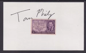 Tom Philp, Pulitzer Prize for Editorial Writing, signed Pulitzer stamp on card - Picture 1 of 1