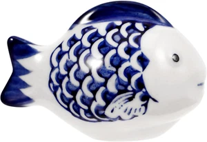 Ceramic Aquarium Blue and White Porcelain Floating Realistic Artificial Fish Tan - Picture 1 of 12