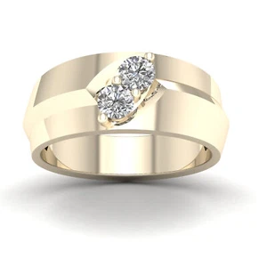 1/2Ct Diamond Wedding Band Ring Size 8 in 10k Yellow Gold Color H-I, Clarity I2 - Picture 1 of 4