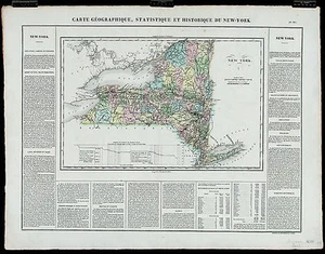 1825 ANTIGUO RARO MAPA GEOGRÁFICO FRANCÉS 19THC... nueva york Buchon, París - Imagen 1 de 1