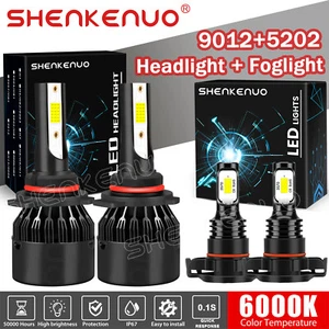 Kit combinado de faros LED 9012 y 5202 faros antiniebla para GMC Sierra 1500 2014 2015 - Imagen 1 de 10