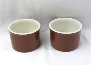HALL Clay Pottery Ramekins Brown Custard Pudding Dish Cup Small Bowl - Picture 1 of 4