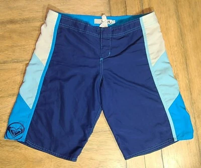 Roxy Quiksilver Board Shorts Womens Sz 5 Blue White Surfer Skater Swim Beach - Image 1 of 4