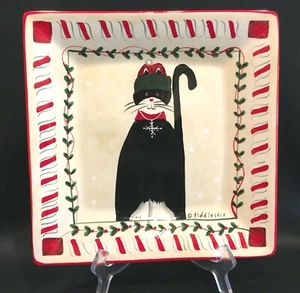 Zuckerstange Katze 10" Quadratisch Essteller Fiddlestix Sakura - Bild 1 von 3