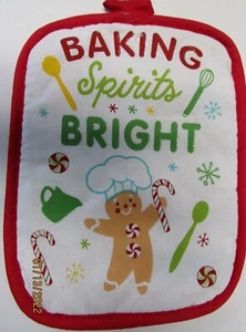 POT HOLDERS..7" X 9"....HOLIDAY..SET OF 2...BAKING SPIRITS BRIGHT - Picture 1 of 1