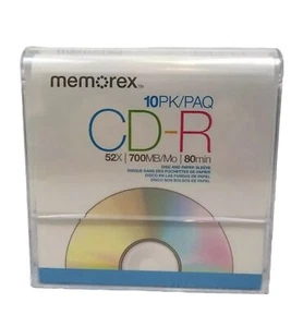 NEW & SEALED Memorex CD-R, 52x 700MB, 80 Min, 10 Pack Blank CDs - Music Photos - Afbeelding 1 van 2
