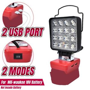Portable 16 LED Work Light Workshop Camping Lamp For Milwaukee 48W No Battery GL