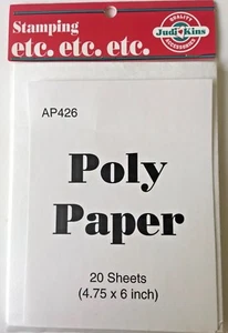 Papel de polietileno de JudiKins - (20) hojas de 4,75” x 6” - NUEVO - Imagen 1 de 2