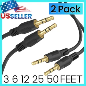 3.5mm Cable AUX Male to Male Cord Stereo Speaker PC Car Auxiliary Wire 2 PACK - Picture 1 of 10