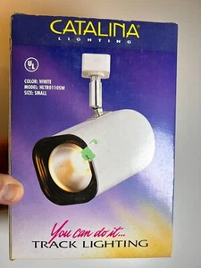 Vintage 1990s 90s Chrome White Metal Can Canister Track Light Head CATALINA - Picture 1 of 24