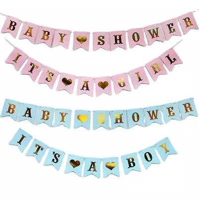 1.6m Baby Shower Its A Boy Girl Bunting Banner Hanging Garland Party Decoration • 2.99£