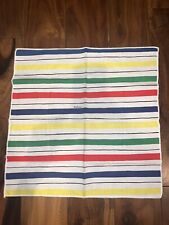 vintage vera  cloth napkins color block stripes red green black blue yellow