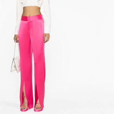 Pantalones Alice + Olivia Jodi Jody Satén Abertura Frontal en Rosa Caramelo - 2 Foto 1 de 4