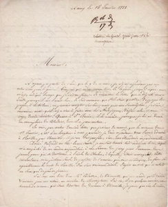1822 Lettre autographe MATHIEU de DOMBASLE Agronome (Nancy, 1777-1843) Roville. - Picture 1 of 2