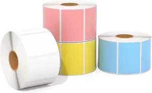 Self-Adhesive Thermal Sticker Labels 2.25"x1.25" - 4000 Sheets in 4 Colors - Picture 1 of 12