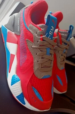 Puma RS-X Tracks Sneakers Shoes Boys Sz 5C Red White Blue School Play Travel Fun - Image 1 of 4