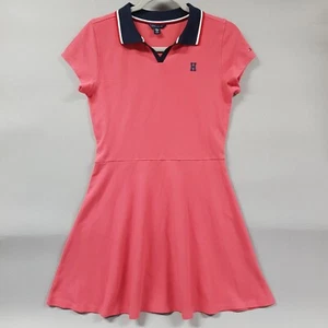 Tommy Hilfiger Polo A-Line Dress Girls XL (16) Hilly Berry Short Sleeve Collared - Picture 1 of 10