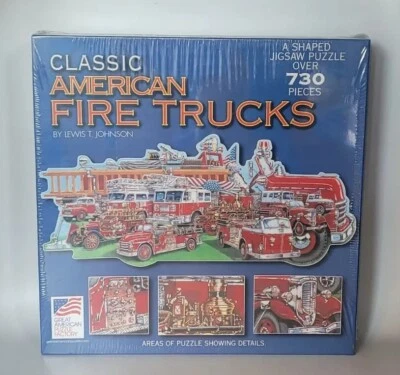 Classic American Fire Trucks Jigsaw 730pc Puzzle • Lewis T. Johson • NEW Sealed - Image 1 of 4