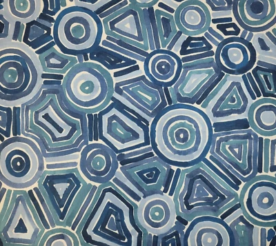 Songlines in Lapis BTY Robert Allen 100% Cotton Duck 54" Wide