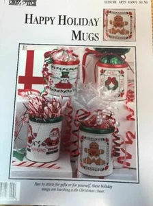 Cross Stitch Patterns: Happy Holiday Mugs (Cross Stitch Lites) - Picture 1 of 1