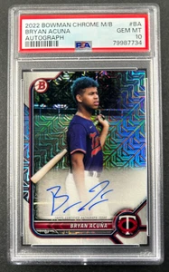 2022 Bowman Chrome - Bryan Acuna #BMA-BA Minnesota Twins - Mojo AUTO PSA 10 - Picture 1 of 2