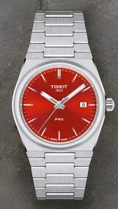 Tissot PRX 35mm Red Dial Stainless Steel Women's Watch T137.210.11.421.00 - Picture 1 of 8