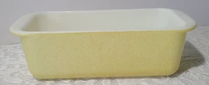 Vintage 1955 Pyrex Yellow  cream Speckled Desert Dawn 213 Loaf Pan 1.5 qt - Picture 1 of 17