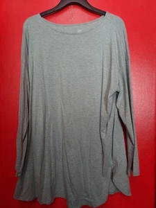 Camiseta J Jill Gris XL Luxe Supima Cuello Barco Manga Larga Desescolada Informal - Imagen 1 de 10