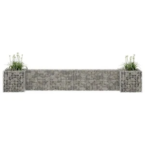 H-Shaped Gabion Planter Outdoor Gabion Basket Patio Wall Pot Steel Wire vidaXL - Picture 1 of 55