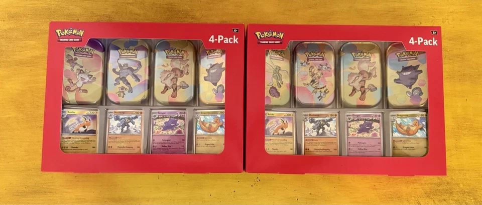 Juego de cartas coleccionables Pokémon escarlata y violeta 151 mini lata paquete de 4, sellado, juego de 2 Foto 1 de 1