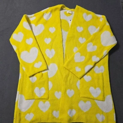 Cárdigan Anthropologie Maeve Halley Hearts Talla XS Acogedor Difuso Informal Amarillo Nuevo Foto 1 de 4