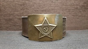 Red Army soldier's belt army Soviet with brass buckle - Picture 1 of 21