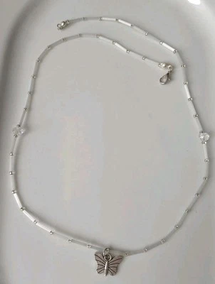 Collana di Perline di vetro di Murano e Madreperla Farfalla 💙 LuaCreazioni 💙 - Immagine 1 di 4