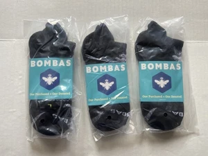 Bombas 3 Pairs Youth M Black Ankle Socks. NIP - Picture 1 of 3