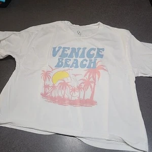 Organic Generation Venice Beach cropped top tshirt sz small 100% cotton - Picture 1 of 7