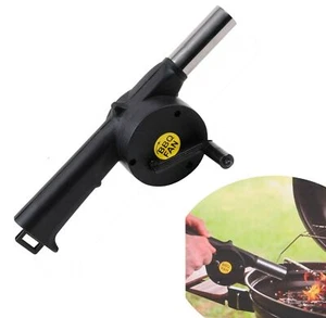 Portable BBQ Fan Barbecue Hand Crank Air Blower Outdoor Fire Camping Picnic Gril - Picture 1 of 4
