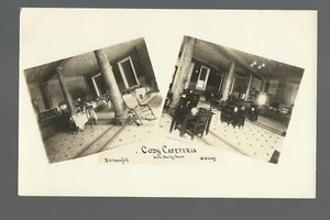 Grand Rapids MICHIGAN RPPC c1910 INTERIOR RESTAURANT Cody Cafeteria ADVERTISING - Picture 1 of 4