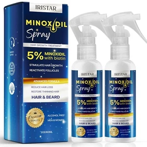 Iristar - 5% Minoxidil for Men Hair Growth Spray with Biotin- 2 Pack - Picture 1 of 9