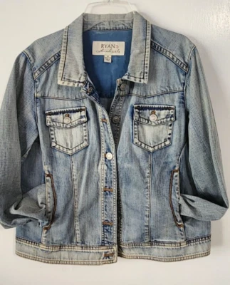 Chaqueta Ryan Michael Mujer Abrigo Vaquero Denim Mediano Foto 1 de 4