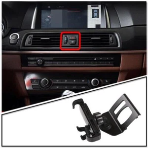 Supporto Telefono Centrale in Lega di Alluminio Nero per BMW Serie 5 F10 2011-17 - Foto 1 di 9