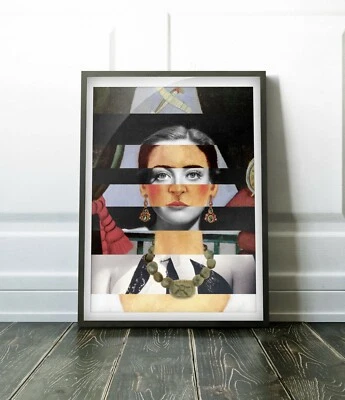 Autorretrato de Frida Kahlo Time Flies y Joan Crawford - Póster Lienzo Obra de Arte Foto 1 de 4