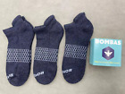 3 Pair Bombas Men's Solids Honeycomb Ankle Sock Size Large 9-13 Dark Blue